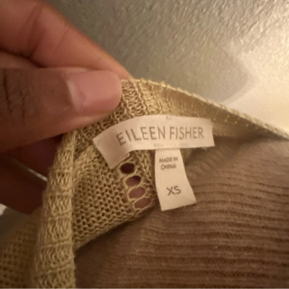 Eileen Fisher XS linen Open-Front Cardigan